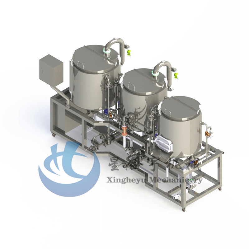3-vessel steam heating home brew saccharification equipment